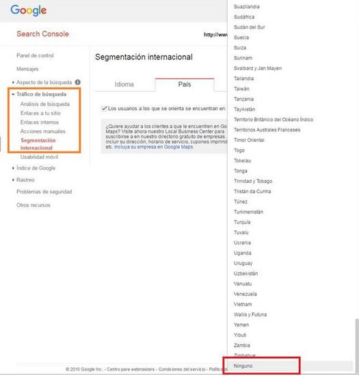 seo estrategia internacional configuracion search console