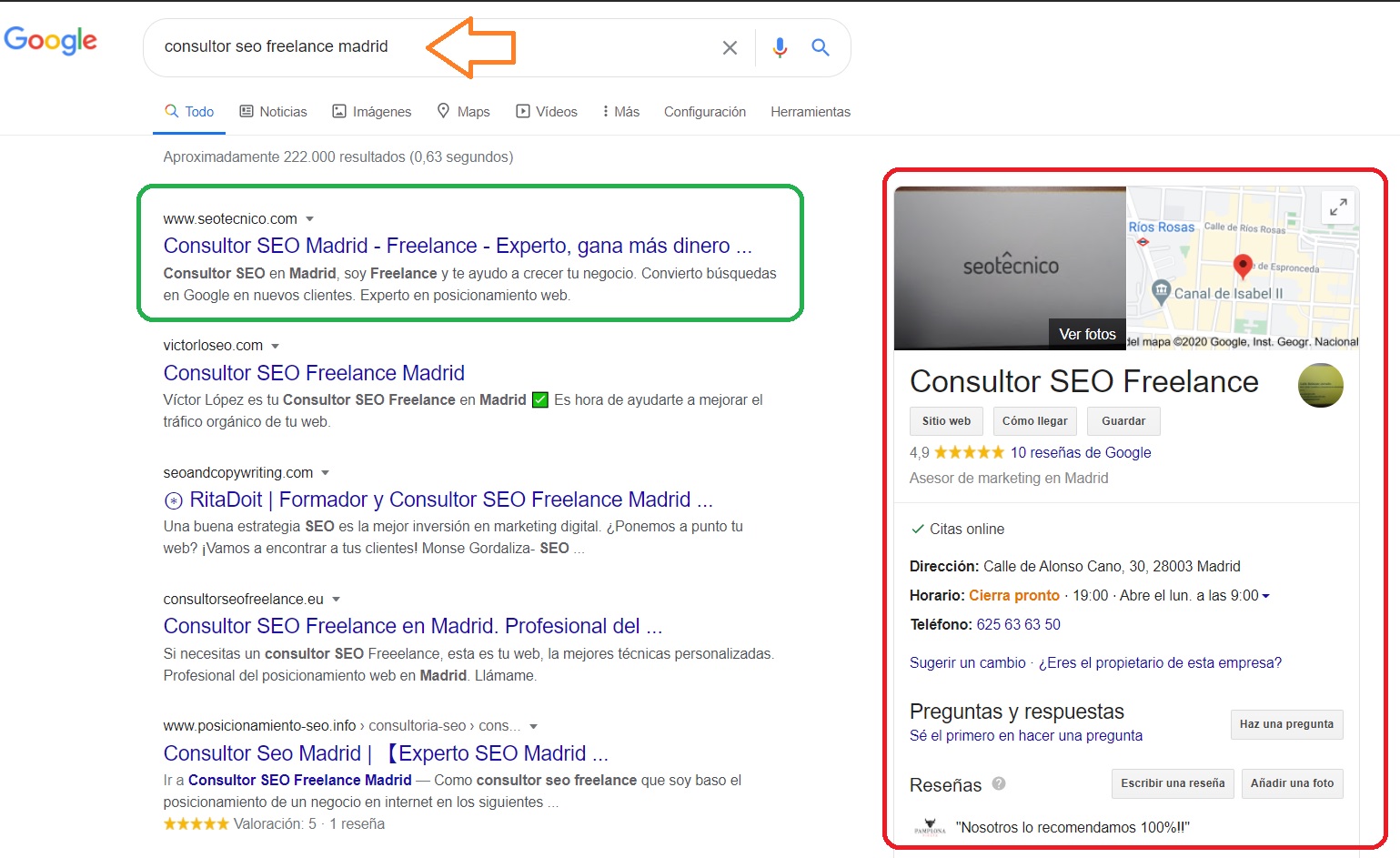 Posicionar en los resultados de búsqueda por Administrador de Perfiles de Empresa de Google