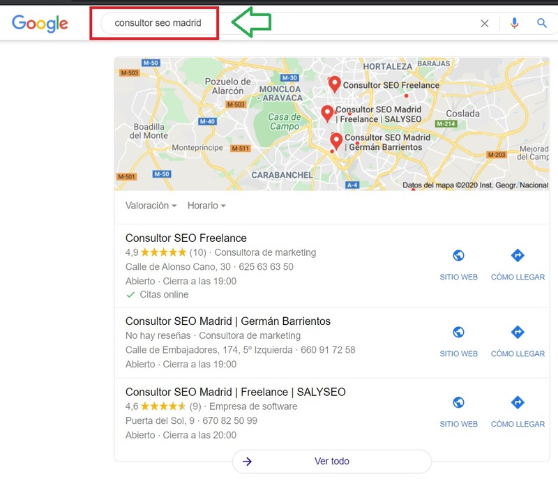 local pack resultado SEO Local pack Google SEO