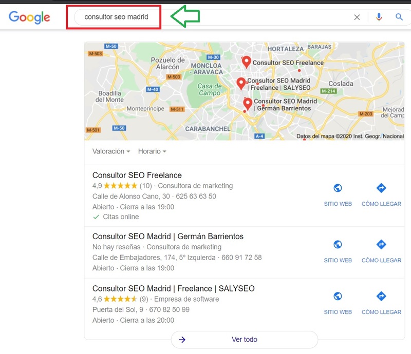 Local pack Google SEO