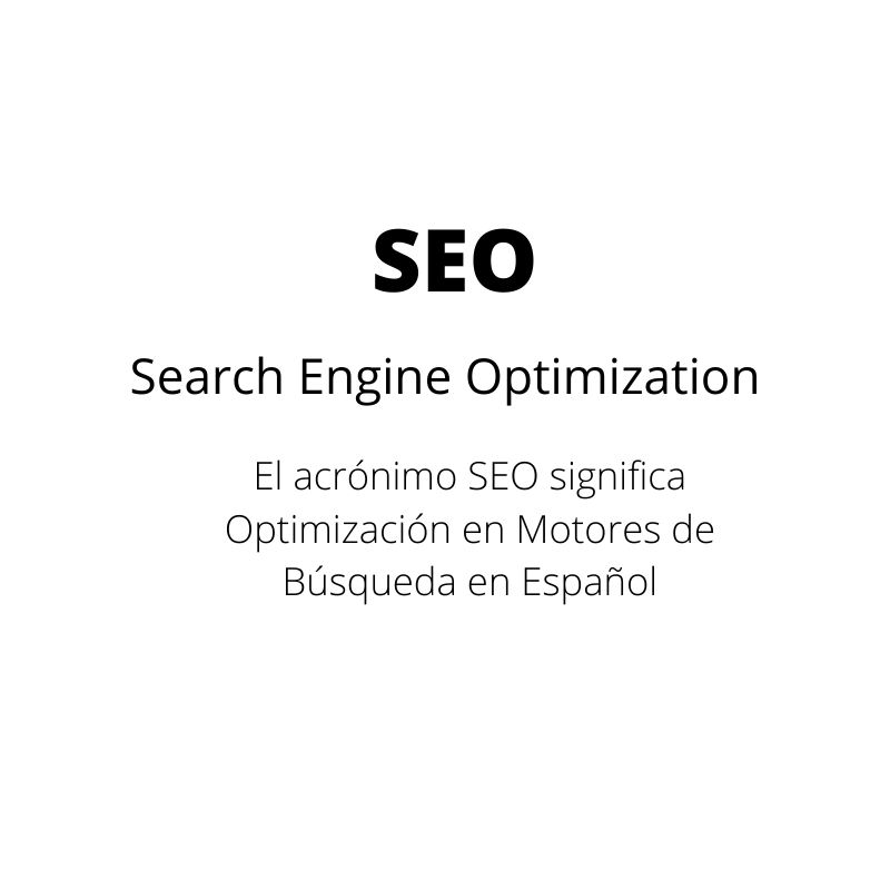 imagen que muestra el significado del acronimo SEO - Search Engine Optimization