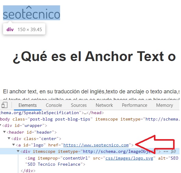 Texto ancla o anchor text